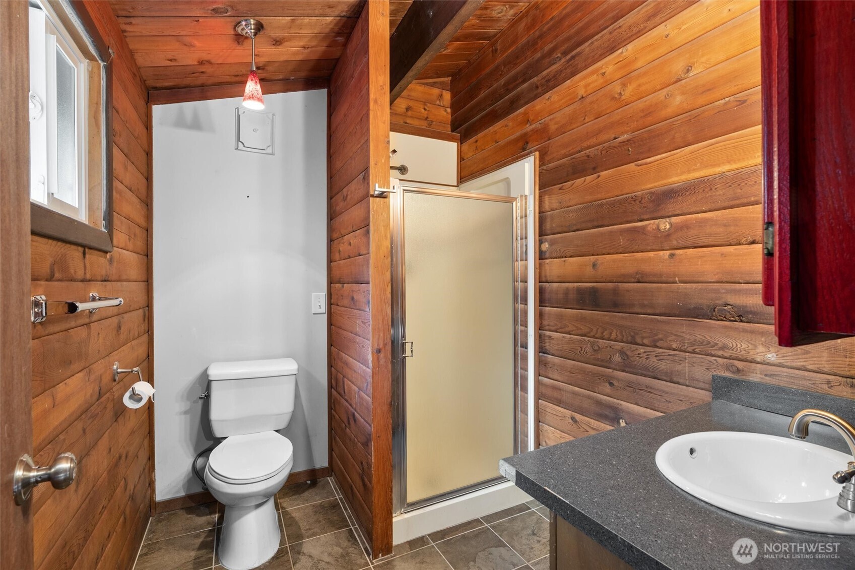 17629 Newberg Road Snohomish, WA 98290 - Photo 16 of 40 a bathroom with a toilet a sink and shower