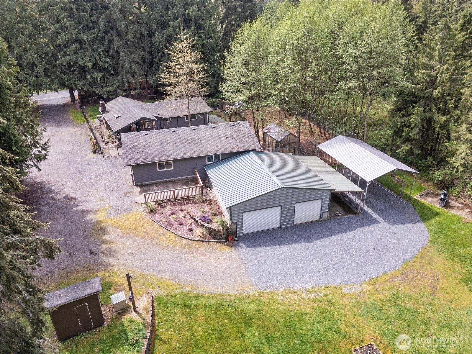 17629 Newberg Road Snohomish, WA 98290 - Photo 40 of 40 an aerial view of a house with backyard and patio