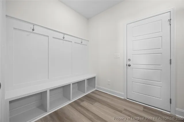 a view of an empty walk in closet