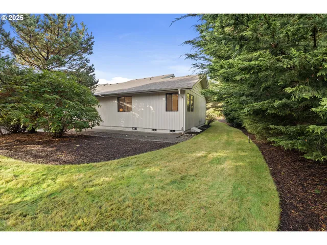 a view of a backyard with plants