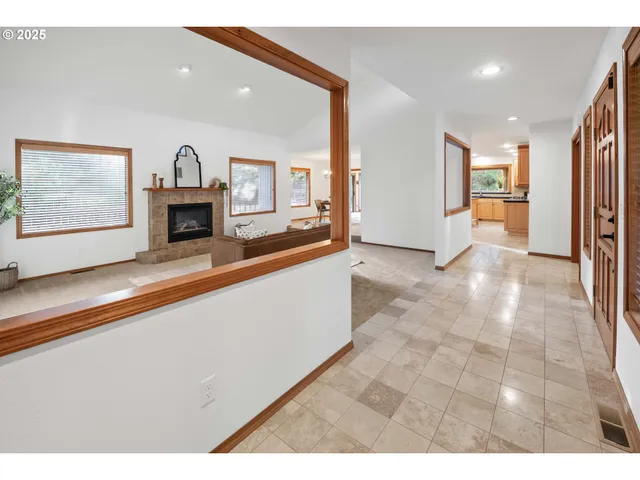 a view of livingroom with furniture and fireplace