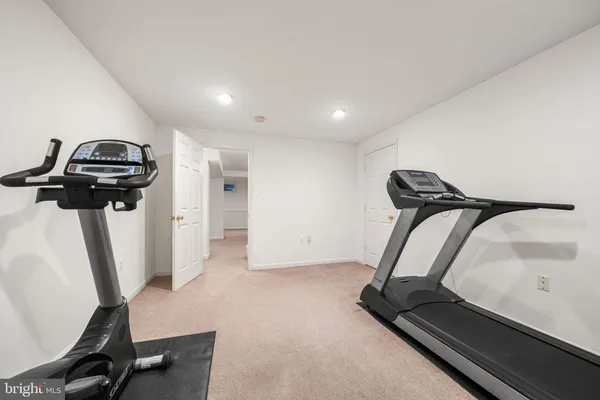 a room with gym equipment