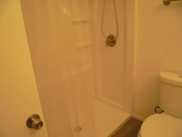 a bathroom with a shower