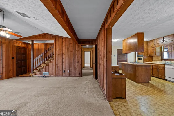 a view of hallway with stairs