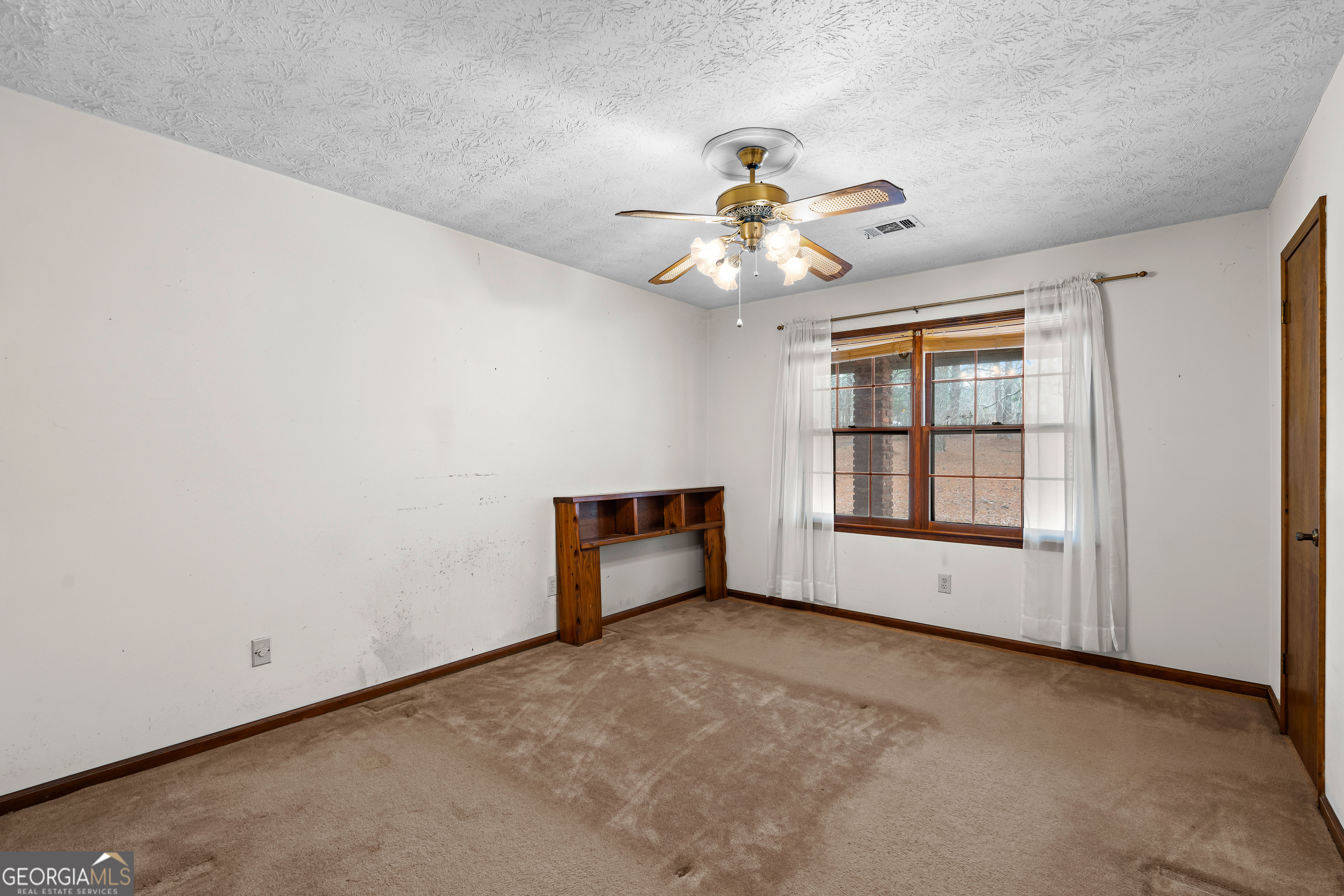 447 Adams Road Fayetteville, GA 30214 - Photo 24 of 52 an empty room with windows and chandelier fan