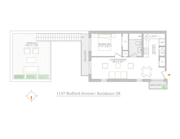 $4,000 | 1147 Bedford Avenue, Unit 3R | Bedford-Stuyvesant