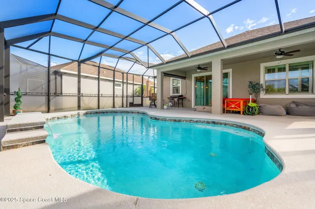 a swimming pool with yard