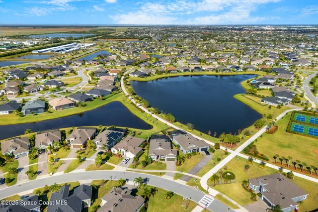 an aerial view of a city