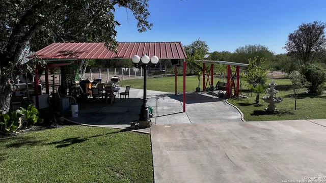 an outdoor space with patio