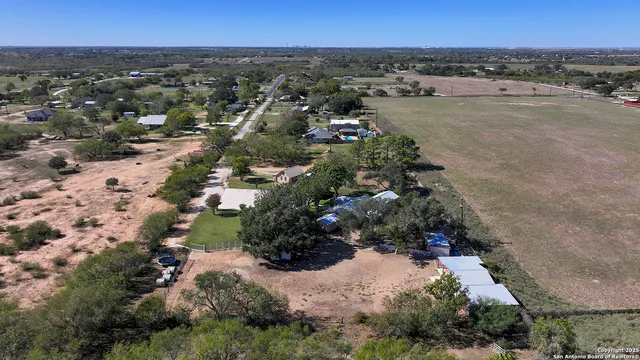 an aerial view of multiple house