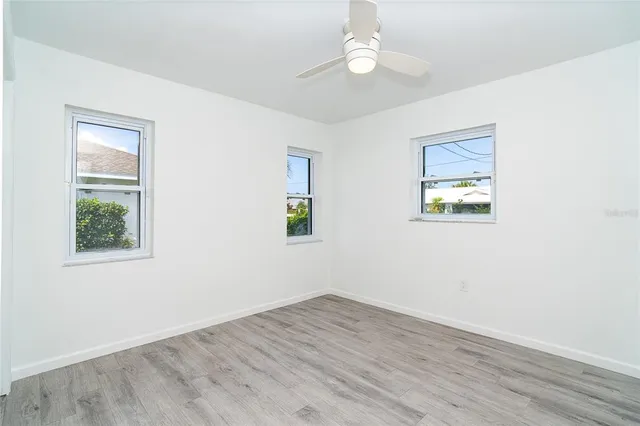 a view of a garage with storage