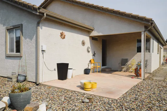 a view of a house with a patio