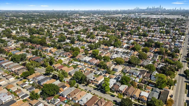 an aerial view of multiple house