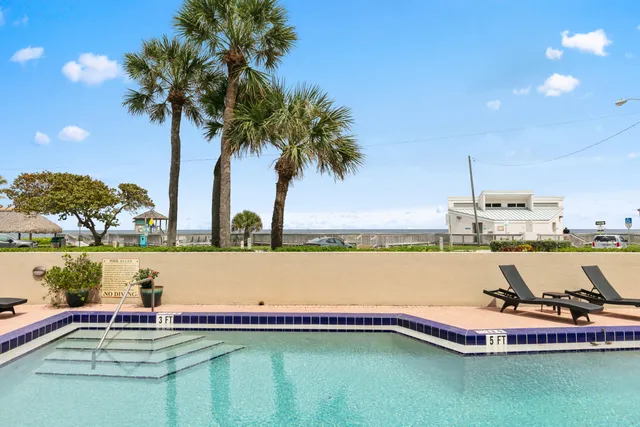 a view of a water with a terrace