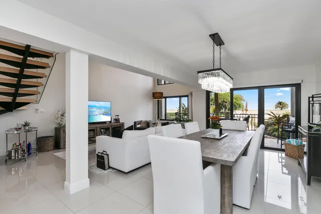 a view of a dining room and livingroom view