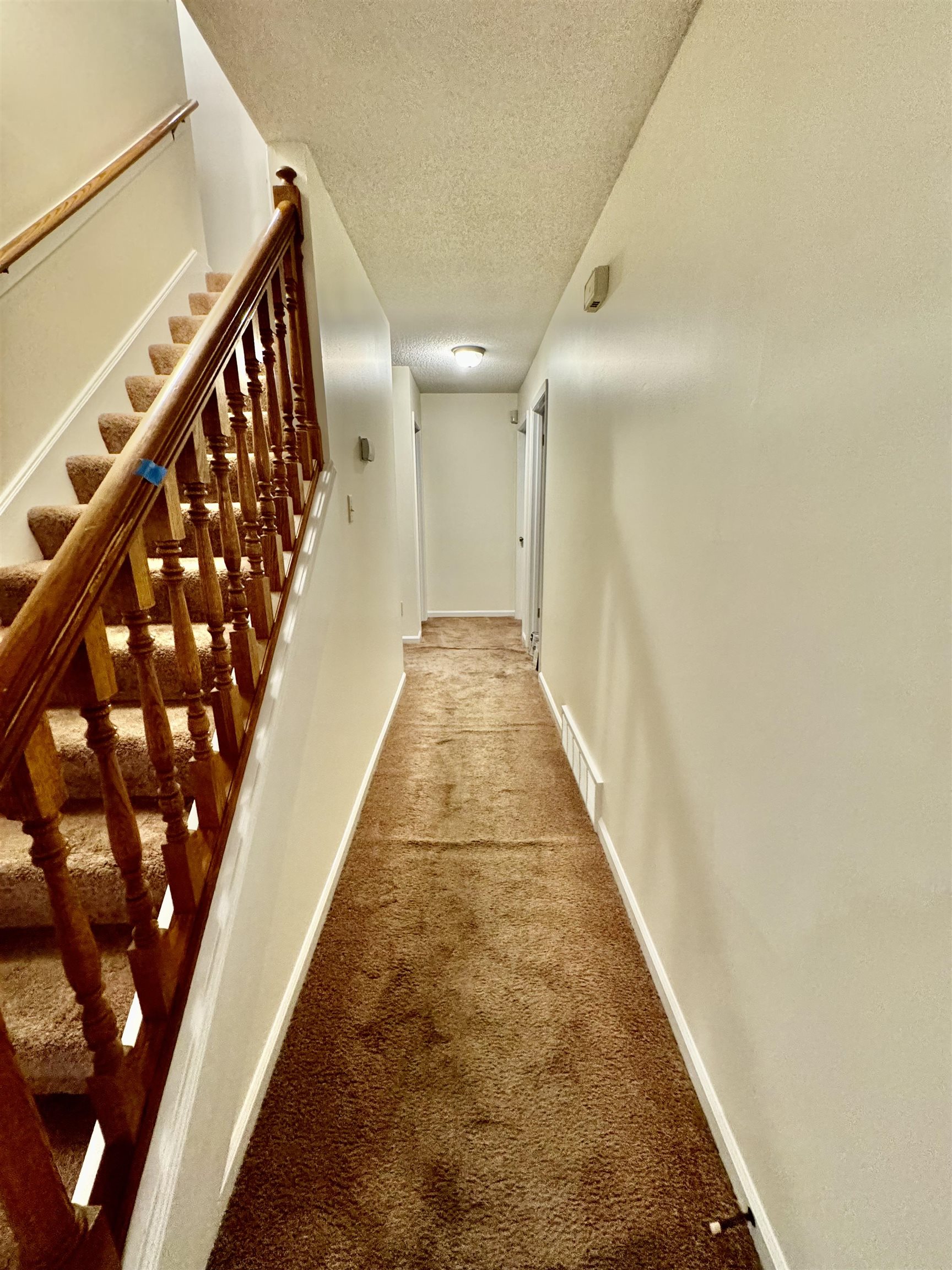 7245 Barnstable Road Memphis, TN 38125 - Photo 13 of 36 Hall featuring a textured ceiling and carpet flooring