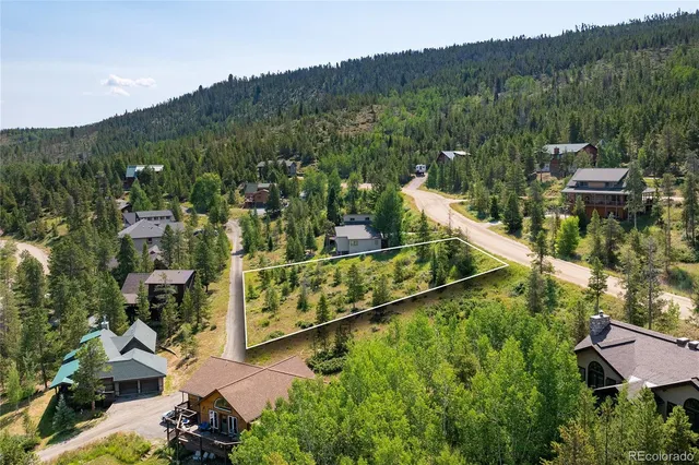 an aerial view of a house with mountain view