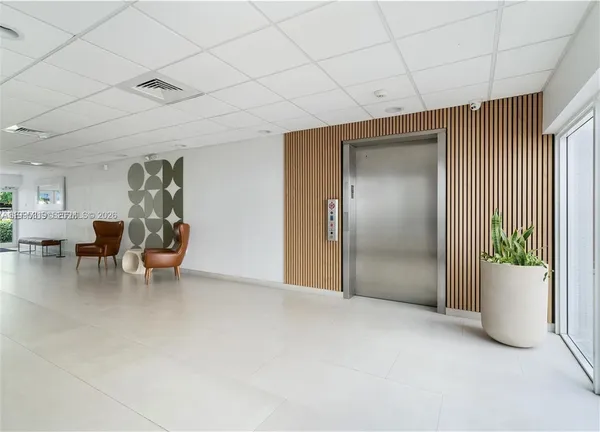 a front view of a multi story building