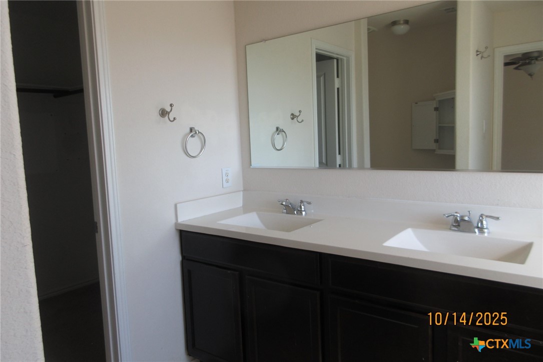 117 Open Sky Way, Unit 4D Jarrell, TX 76537 - Photo 24 of 36 a bathroom with a sink and a mirror