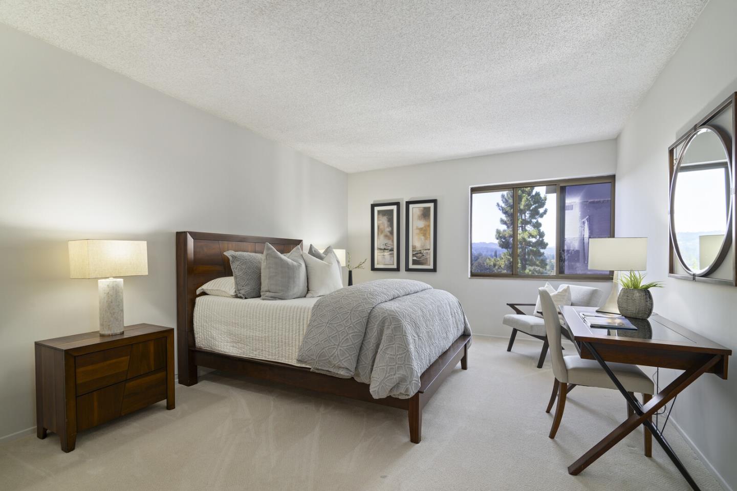 50 Mounds Road, Unit 415 San Mateo, CA 94402 - Photo 20 of 29 a bedroom with a bed a mirror and a window