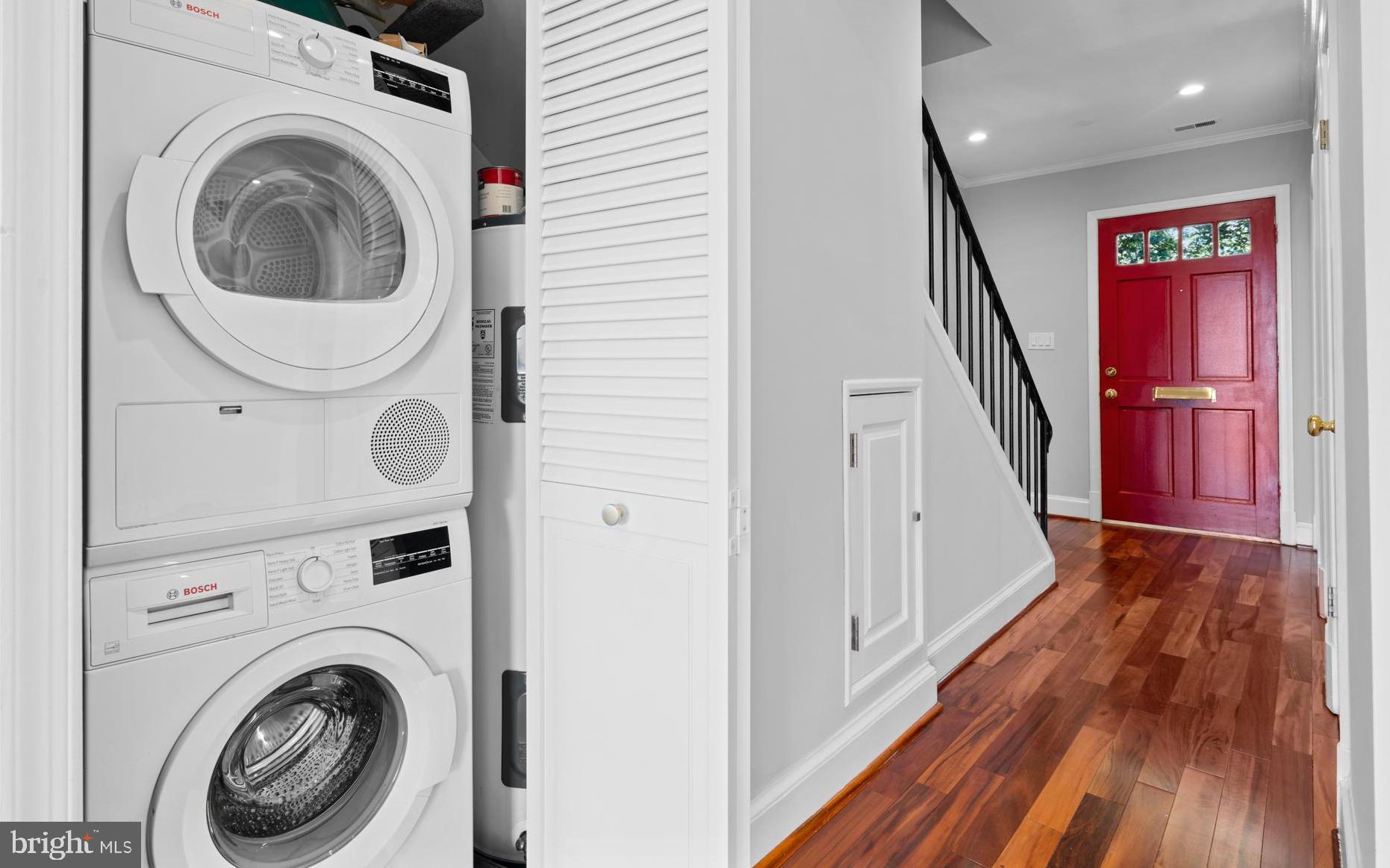 1616 Belmont Street Northwest, Unit A Washington, DC 20009 - Photo 10 of 25 a view of a hallway with washer and dryer