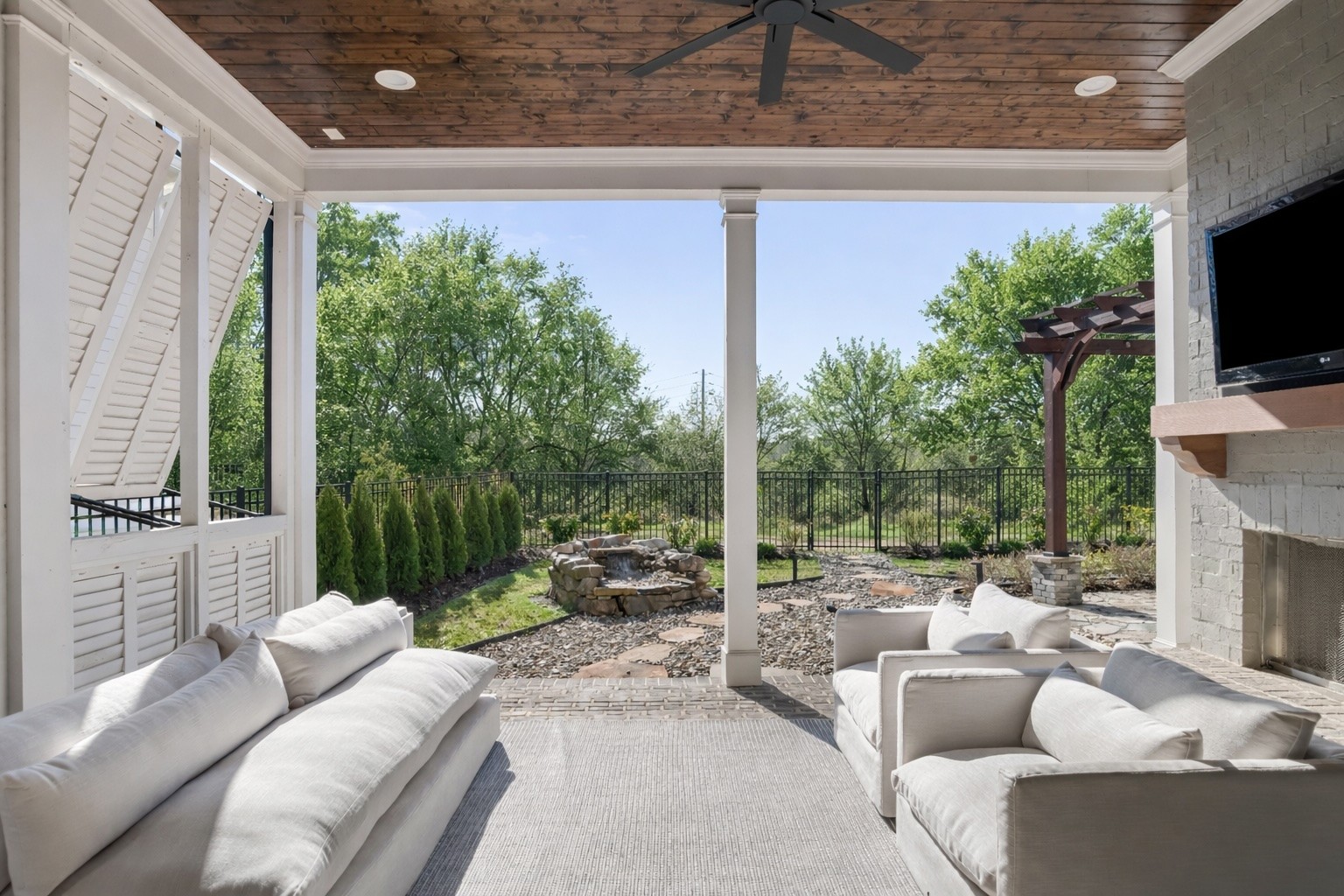 143 Splendor Ridge Drive Franklin, TN 37064 - Photo 64 of 75 a outdoor living space with furniture and a fireplace