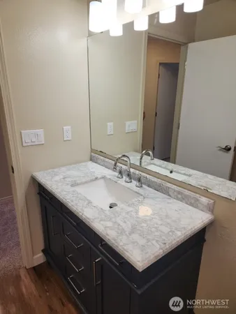 a view of a wooden balcony