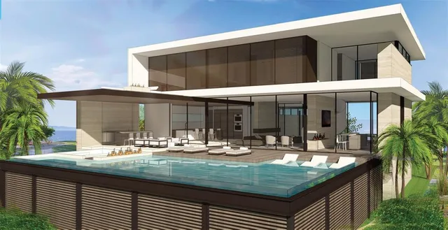 a view of a lake in middle of the house