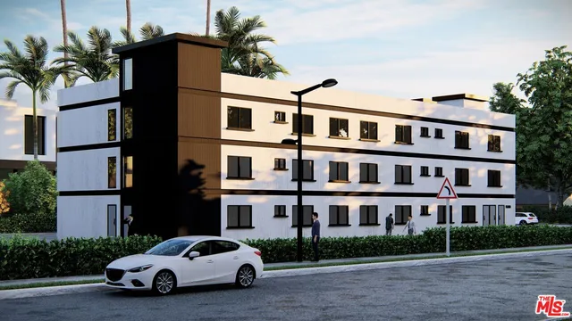 a car parked in front of a building