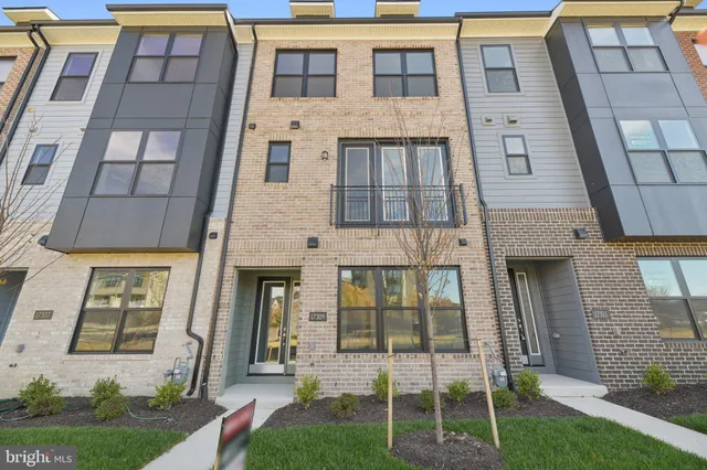 front view of a brick house
