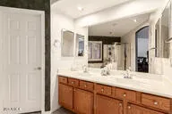 a bathroom with a bathtub and a sink