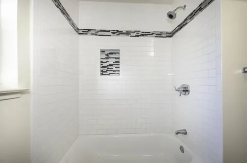 a bathroom with a shower