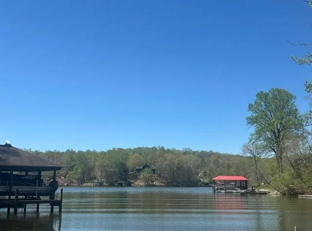 a view of lake with mountain view