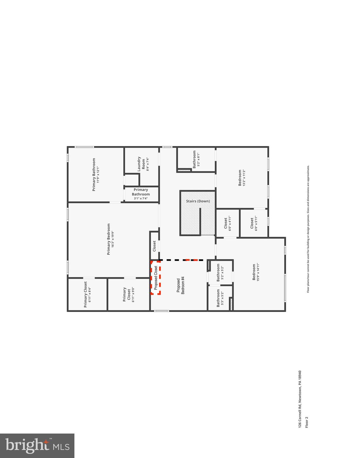 126 Cornell Road Newtown, PA 18940 - Photo 39 of 42 4th Bedroom Conversion Drawing