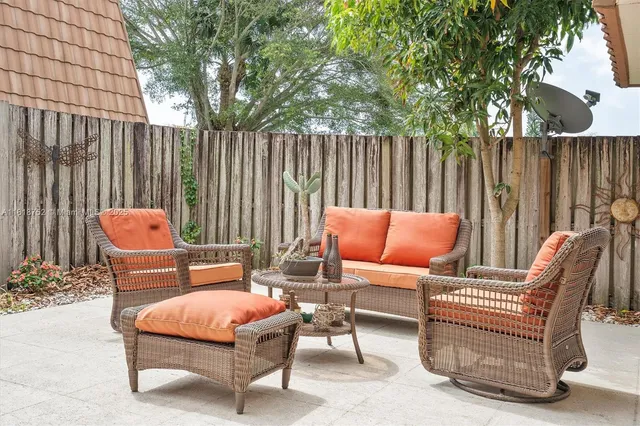 a outdoor space with a couch