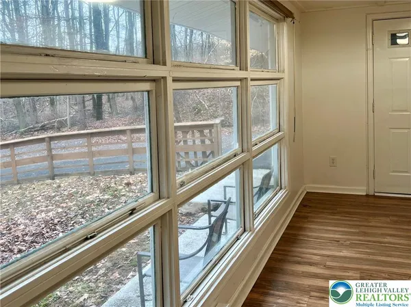 a view of a wooden bridge