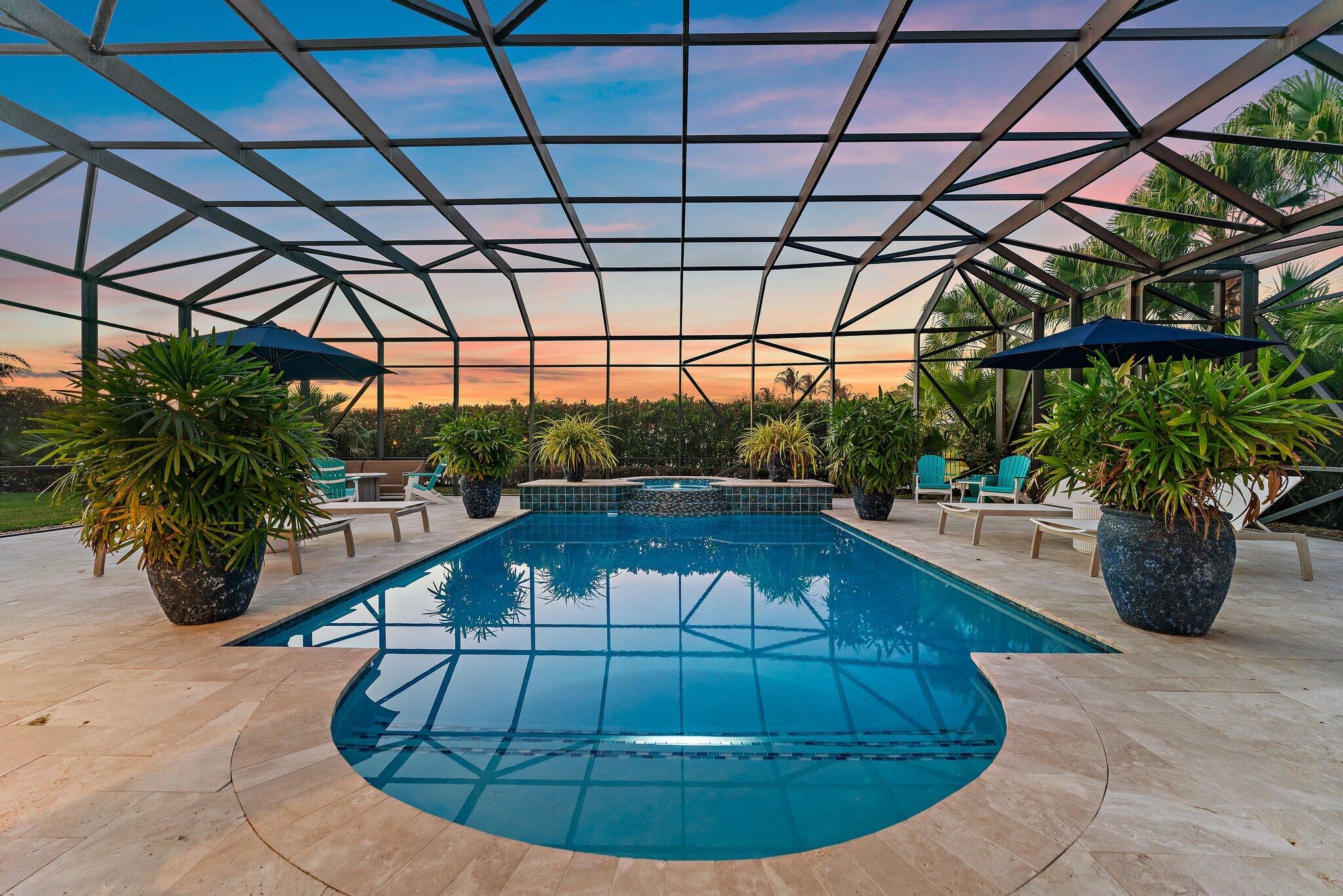 6283 Southeast Moss Ridge Pointe Hobe Sound, FL 33455 - Photo 70 of 89 Pool - Twilight