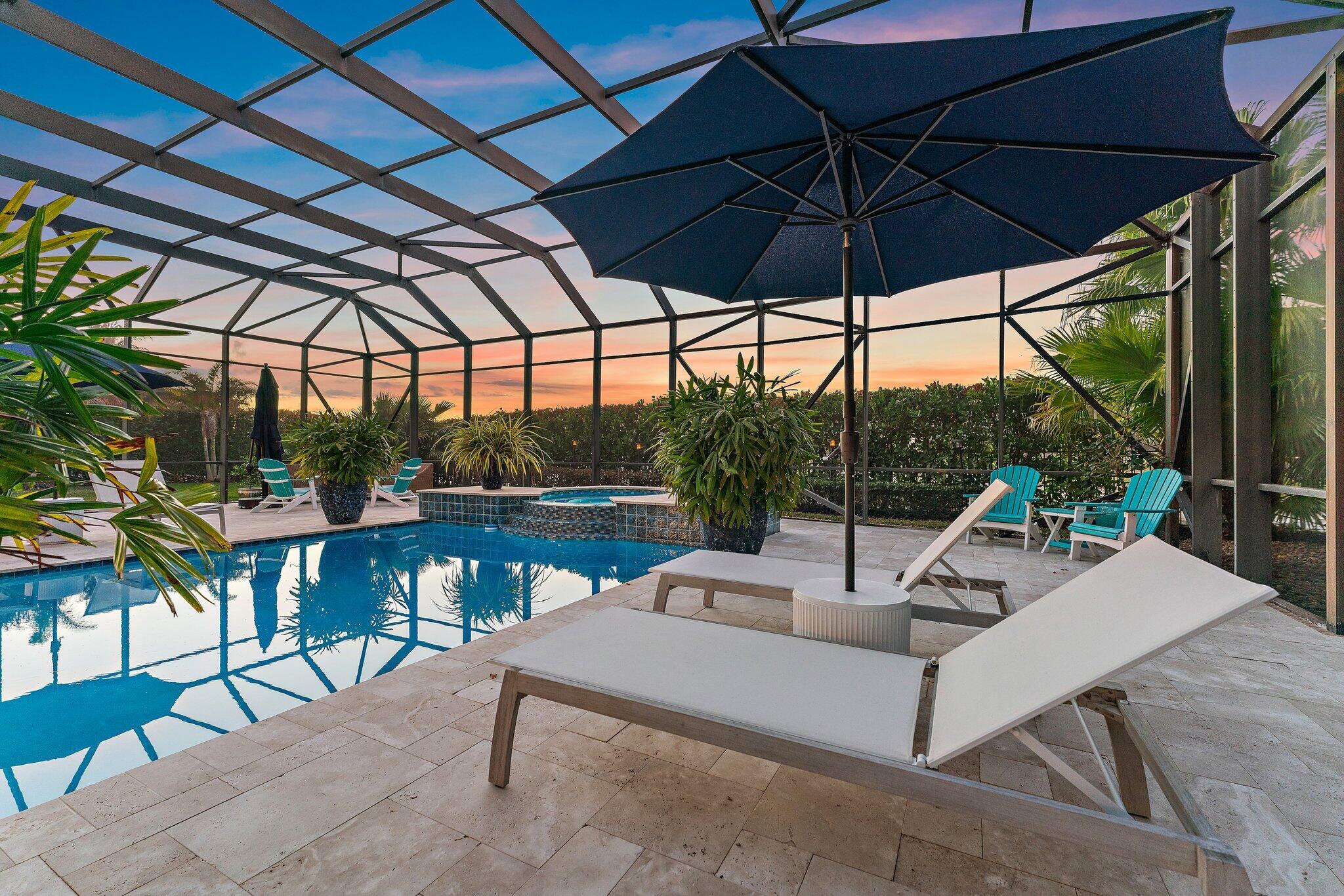 6283 Southeast Moss Ridge Pointe Hobe Sound, FL 33455 - Photo 76 of 89 Pool - Twilight