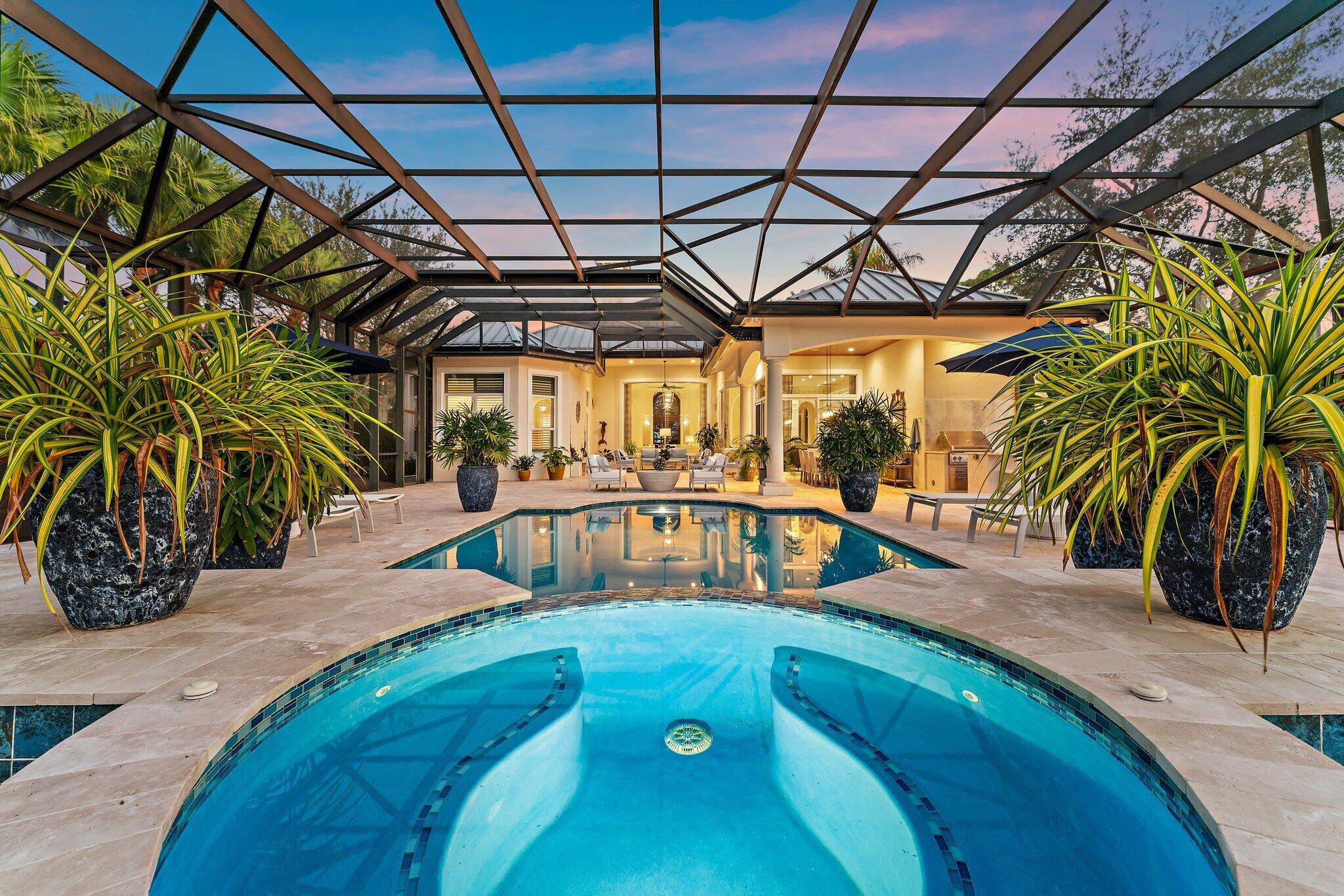 6283 Southeast Moss Ridge Pointe Hobe Sound, FL 33455 - Photo 81 of 89 Pool - Twilight