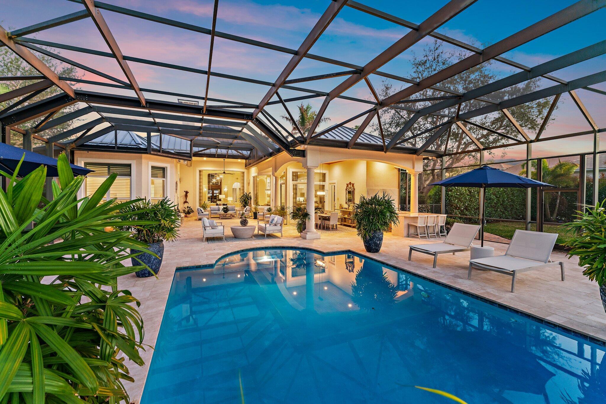 6283 Southeast Moss Ridge Pointe Hobe Sound, FL 33455 - Photo 83 of 89 Pool - Twilight