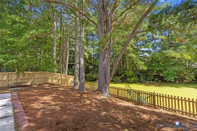 a view of backyard space with trees