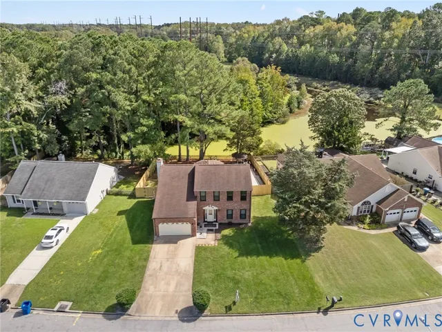 an aerial view of a house