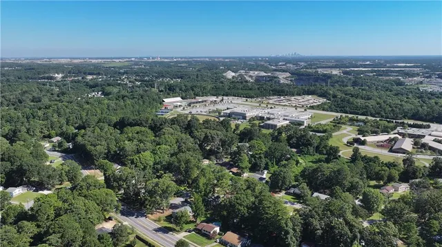 an aerial view of multiple house