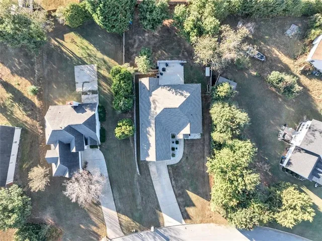 an aerial view of a house