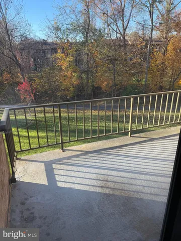 a view of a wooden balcony