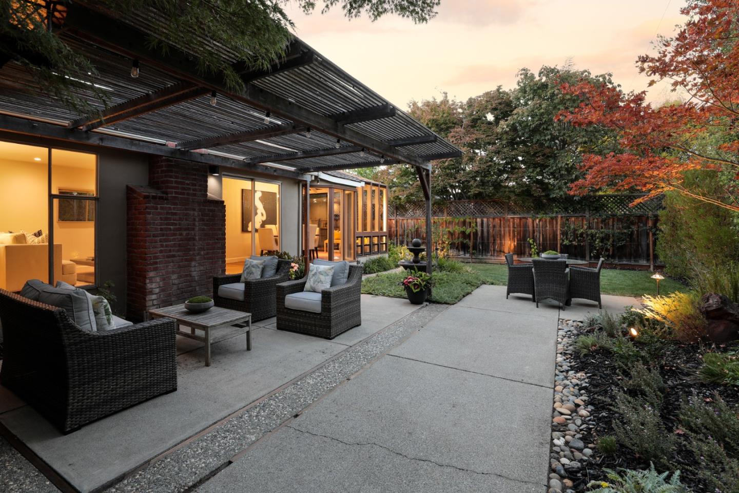 1869 Appletree Lane Mountain View, CA 94040 - Photo 23 of 35 a living room with patio furniture and a potted plants