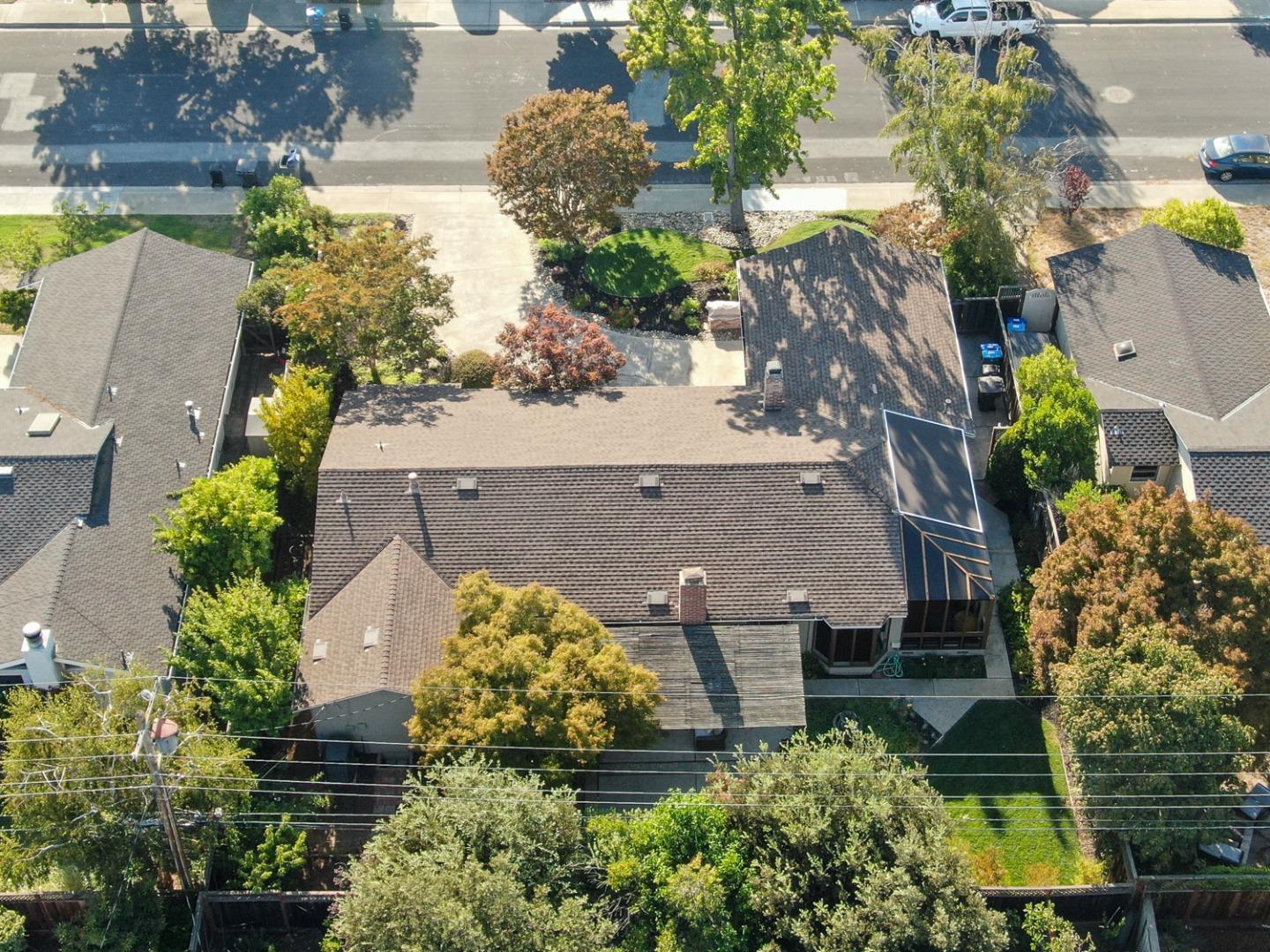 1869 Appletree Lane Mountain View, CA 94040 - Photo 33 of 35 an aerial view of a house with a yard