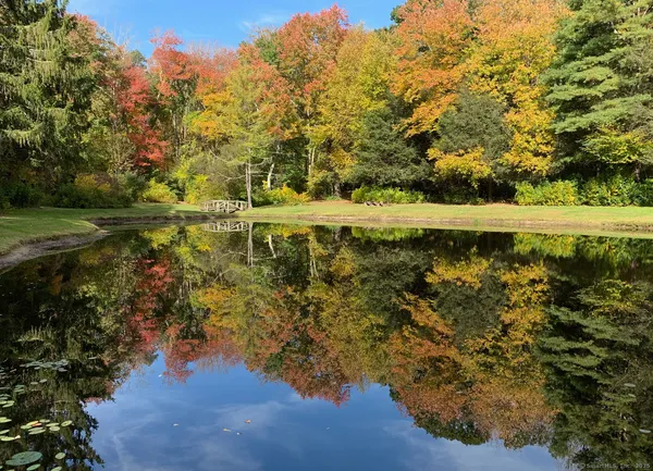 a view of a lake with houses