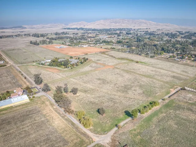 a view of a house with a big yard potted plants and large trees