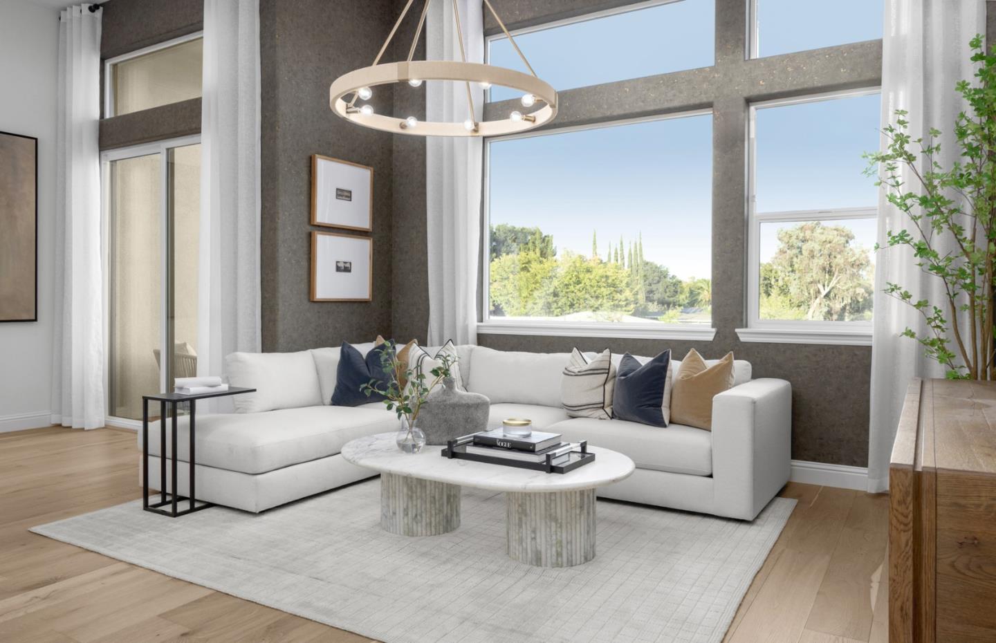 11040 Maple Place, Unit 2806 PLAN 2 Saratoga, CA 95070 - Photo 16 of 21 a living room with furniture and a large window